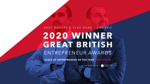 Amdaris celebrate winning Scale-Up Entrepreneurs of the Year for the south west at the Great British Entrepreneur Awards